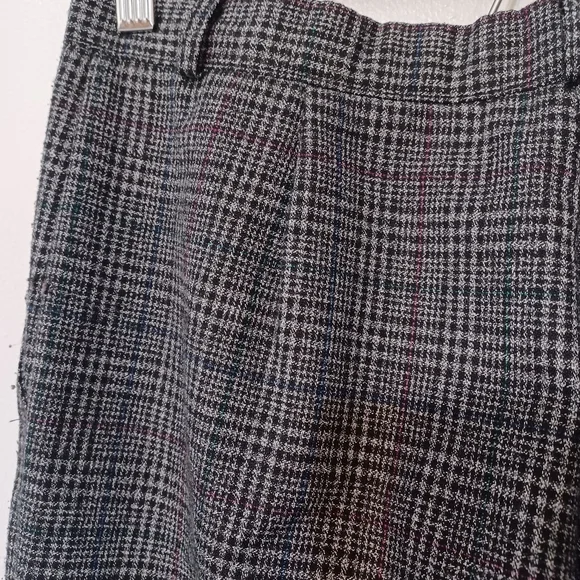 Glen Plaid Pants Dark Academia Career Work Office Size 14 Ankle Length Vintage - Picture 6 of 13